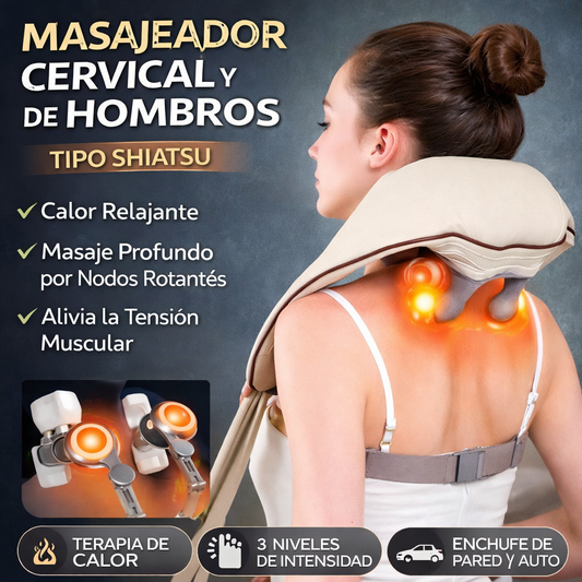 Masajeador cervical y de hombros tipo Shiatsu
