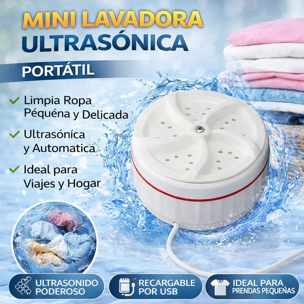 Mini lavadora ultrasónica portátil