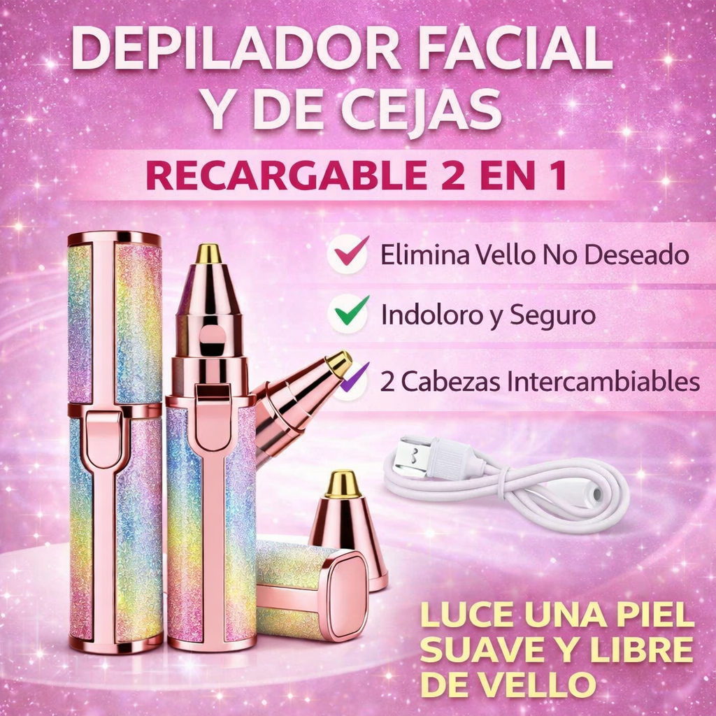 Depilador facial y de cejas 2 en 1