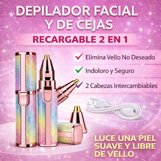 Depilador facial y de cejas 2 en 1