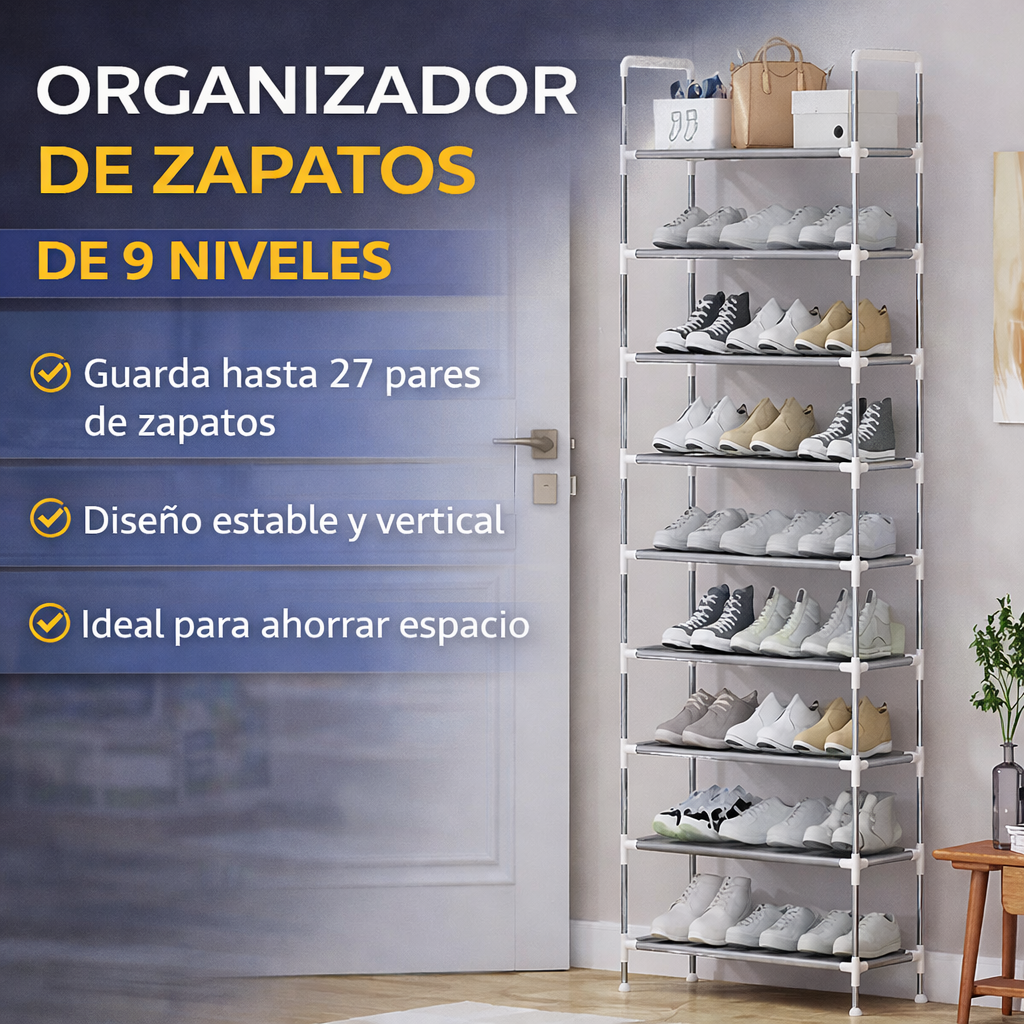 Organizador de zapatos vertical de 9 niveles