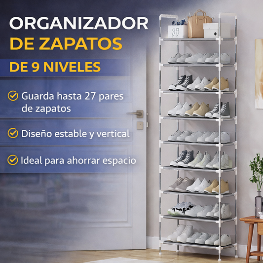 Organizador de zapatos vertical de 9 niveles