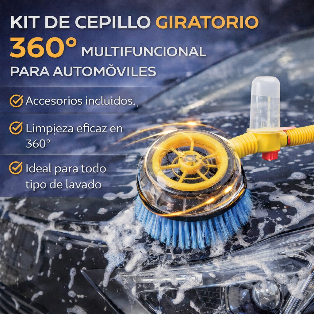 Kit de Cepillo 360° para lavado de autos
