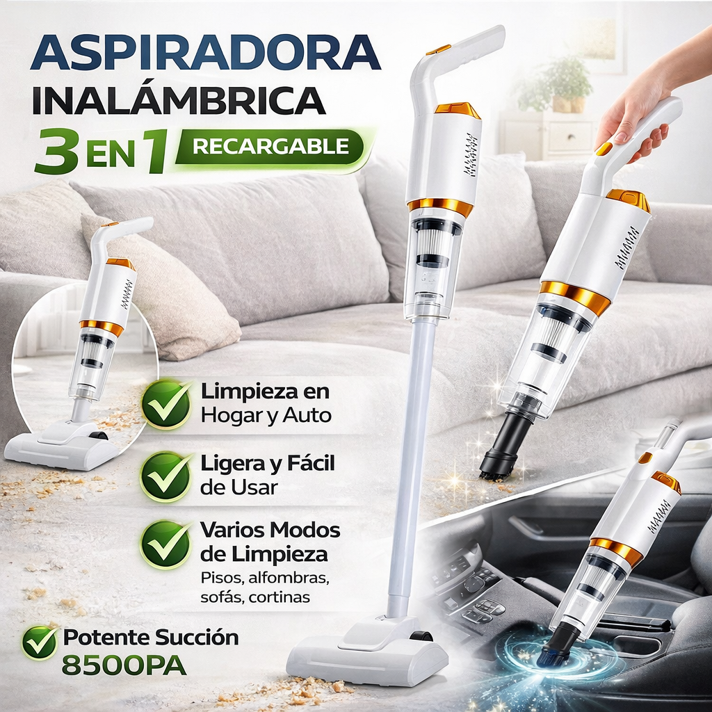 Aspiradora 3 en 1 inalámbrica